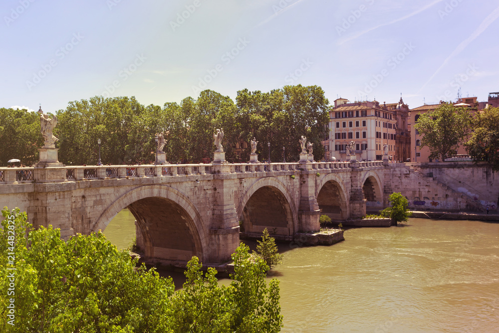 View of famous Sant Angelo Bridge