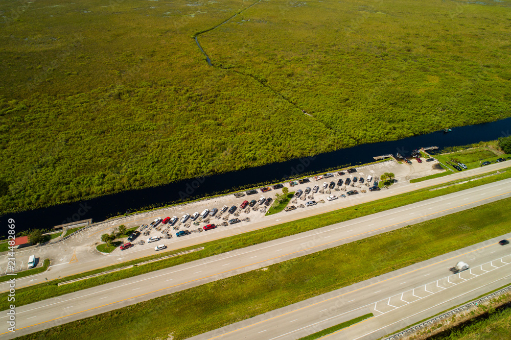 Aerial image Rest stop recreational area Alligator Alley Florida Everglades  Stock Photo | Adobe Stock