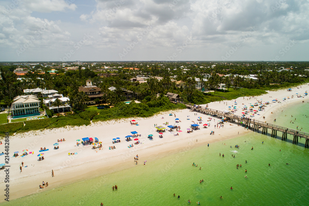 Aerial image of Naples Beach Florida USA