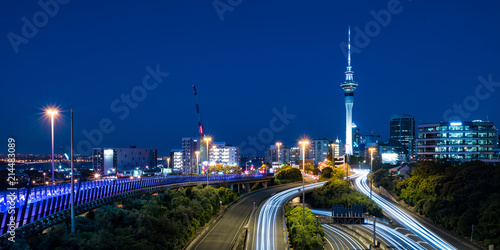 Auckland city skyline at night photo