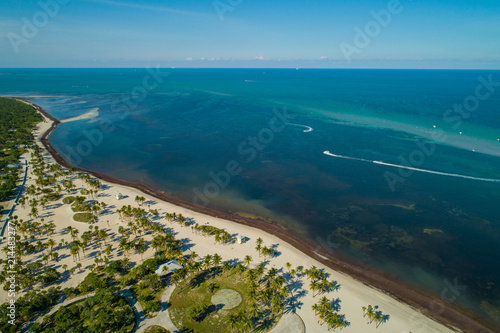 Aerial beach Key Biscayne Florida