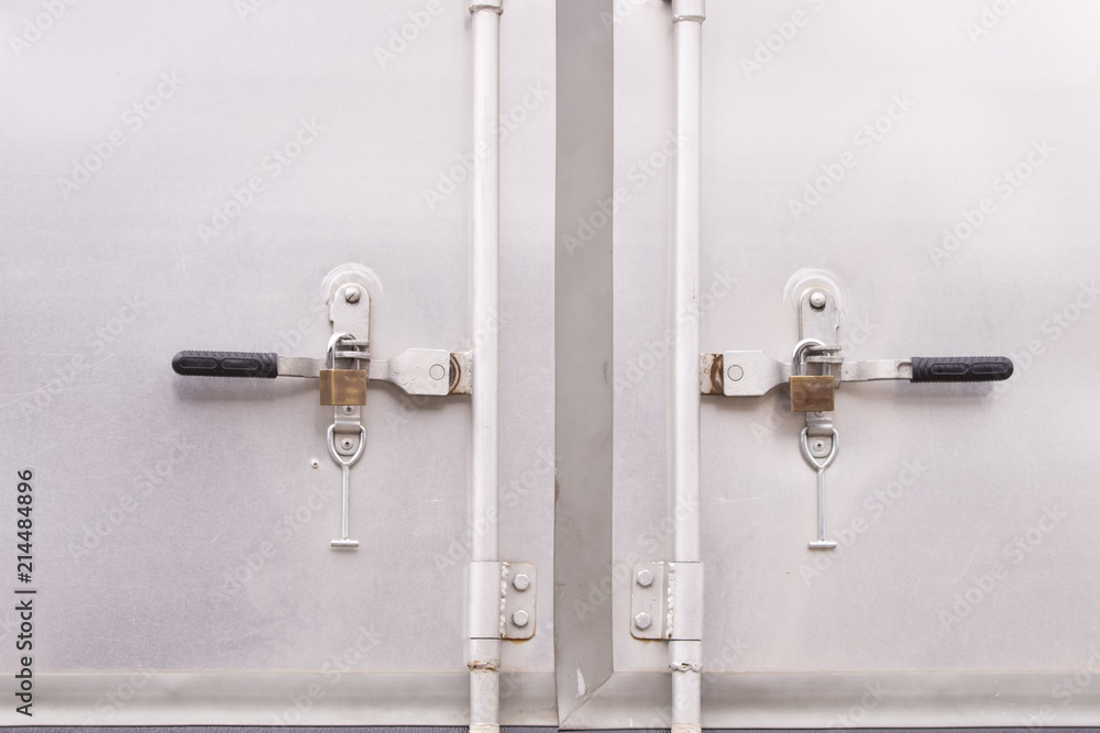 The lock of a truck container The lock of a truck container
