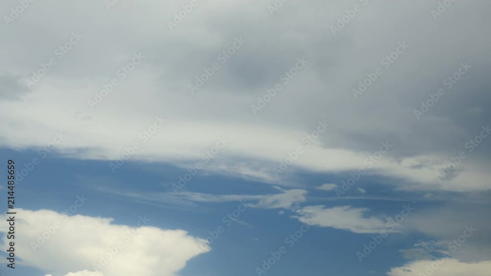 Time lapse of clouds witn two storm clouds forming in anvil form Time lapse of clouds witn two storm clouds forming in anvil form