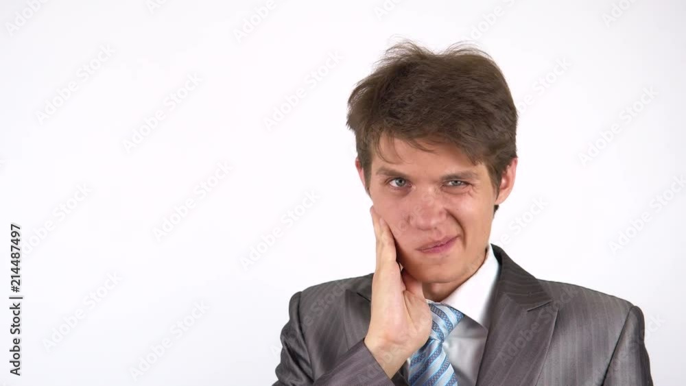 Young businessman with a toothache, Tooth Pain Young businessman with a toothache, Tooth Pain