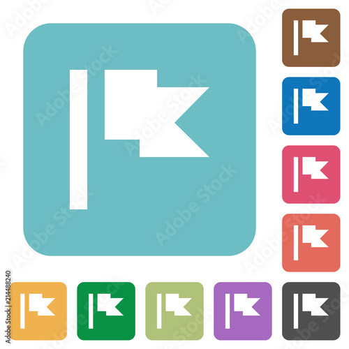 Flag rounded square flat icons