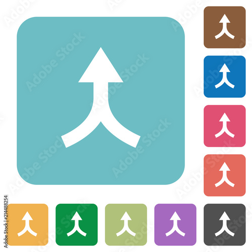 Merge arrows up rounded square flat icons