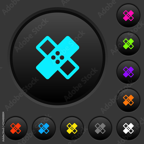 Band aid dark push buttons with color icons
