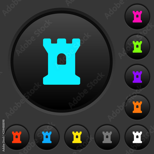Bastion dark push buttons with color icons