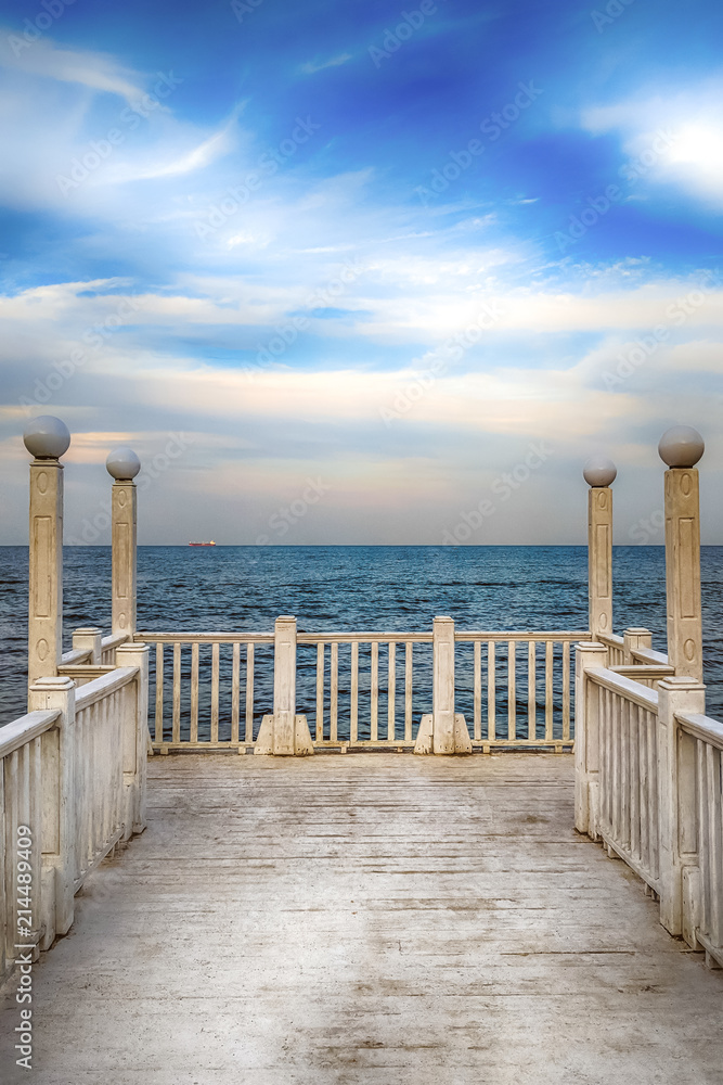 Seascape during the sunset in the Odesa of Ukraine Seascape during the sunset in the Odesa of Ukraine