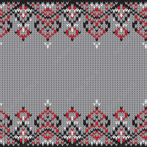 knitted seamless vector pattern with abstract border in Russian style
