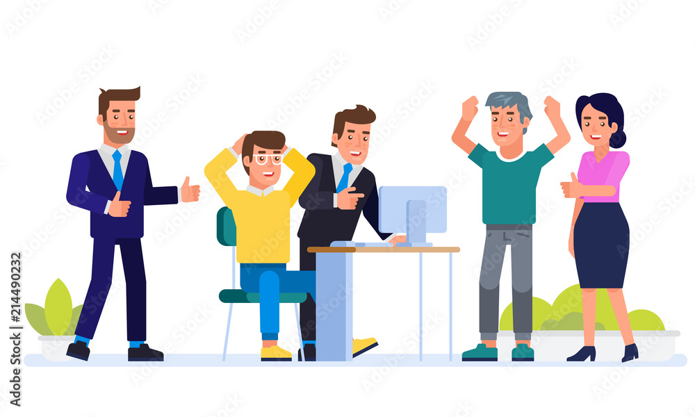 Business concept. Successful team gathering Business concept. Successful team gathering