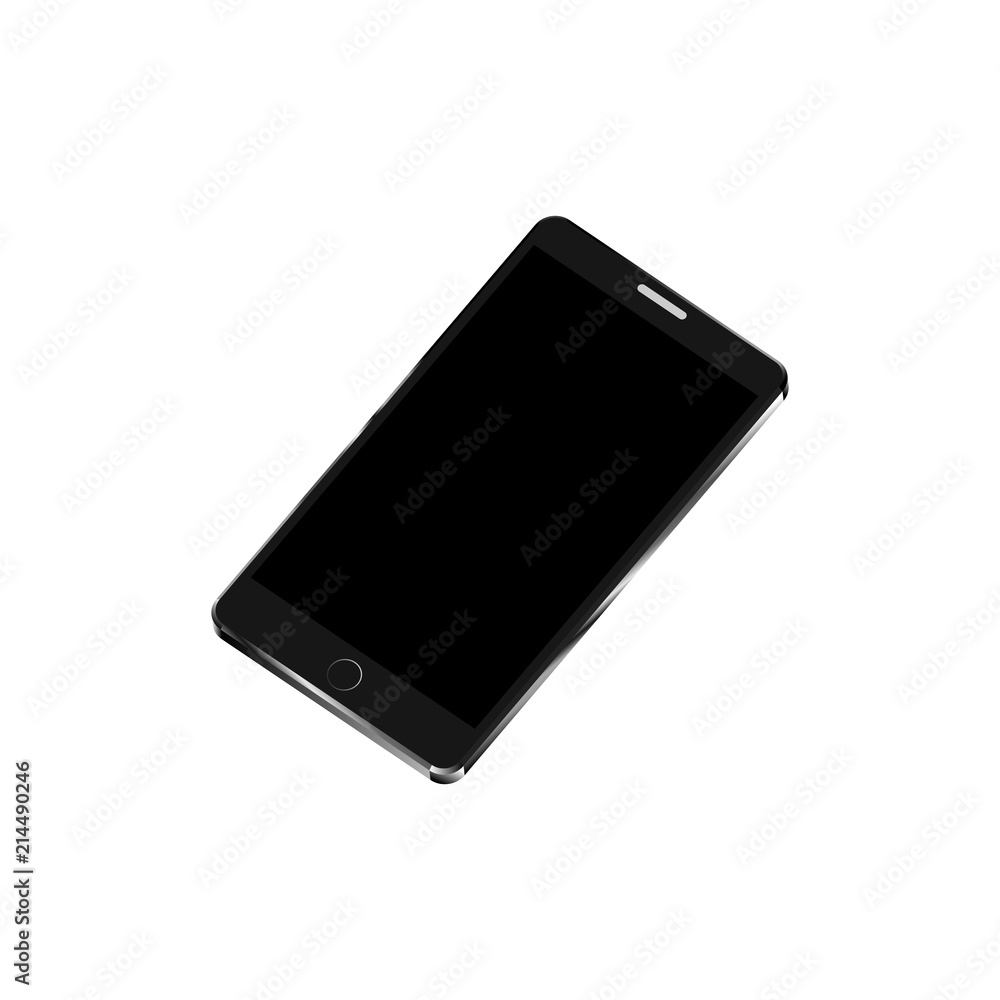 Realistic smartphone mockup on white background. Vector illustration Realistic smartphone mockup on white background. Vector illustration