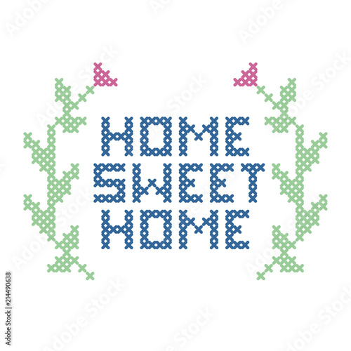 Cross-stitch Home sweet home 