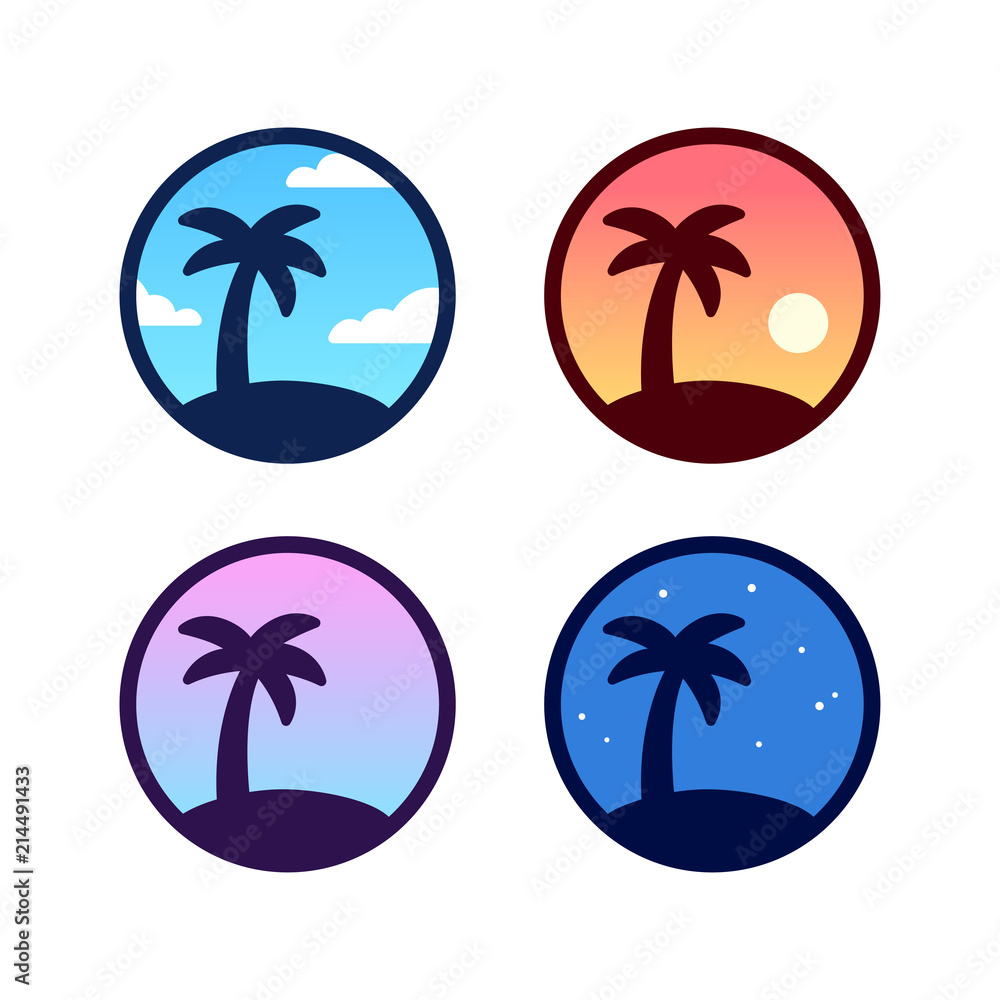 Palm tree logo set