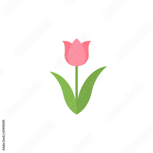 Tulip flower. Flat icon. Vector