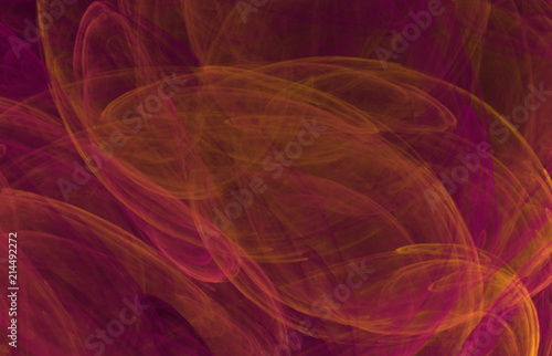 Red yellow abstract fractal circle backround or texture.