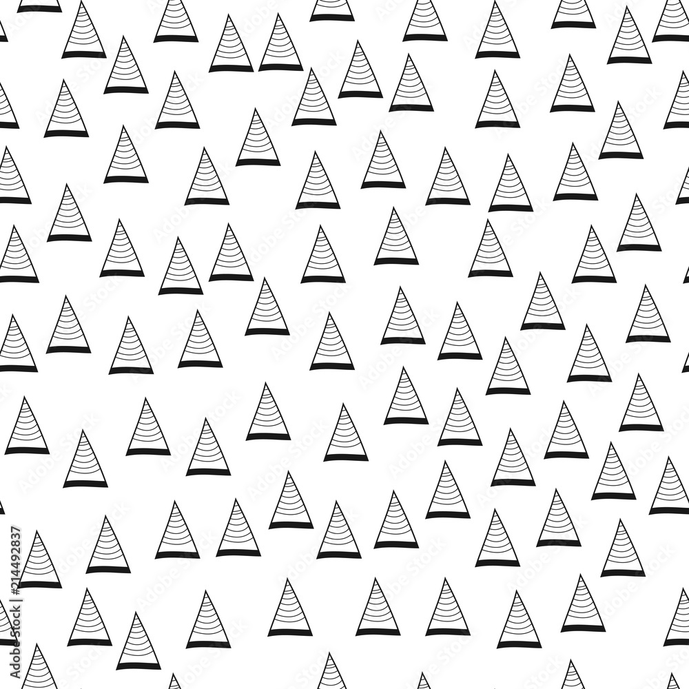 Triangles. Black and white seamless pattern. Geometric, abstract background for covers, textile. Doodle shapes. Triangles. Black and white seamless pattern. Geometric, abstract background for covers, textile. Doodle shapes.