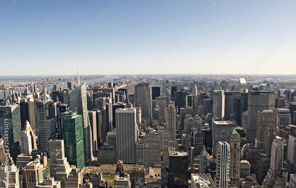 Blick vom Empire State Building Richtung Südosten, links East River, Manhattan, New York City, New York, Vereinigte Staaten von Amerika, USA