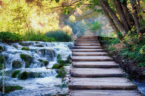 Landschaft, Wasserfall, Weg