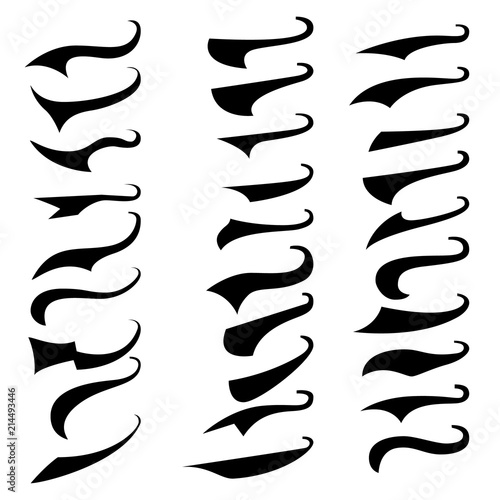 set of retro typography text tails. element for poster,sign, t shirt.