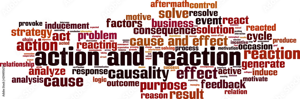Obraz premium Action and reaction word cloud