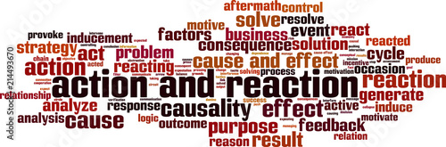 Action and reaction word cloud