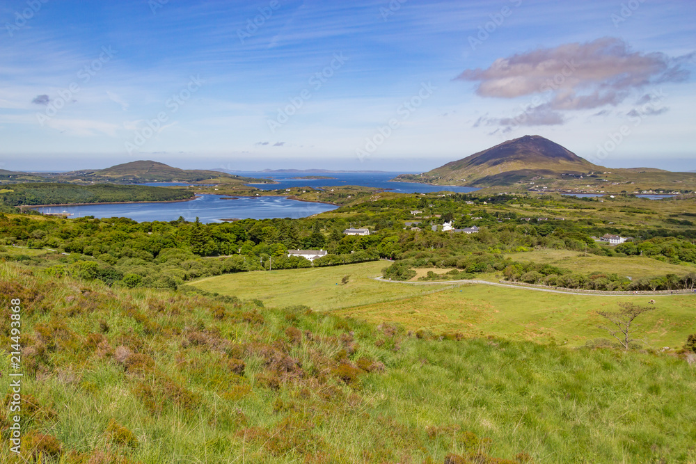 Ballynakill Bay with mountains in Letterfrack