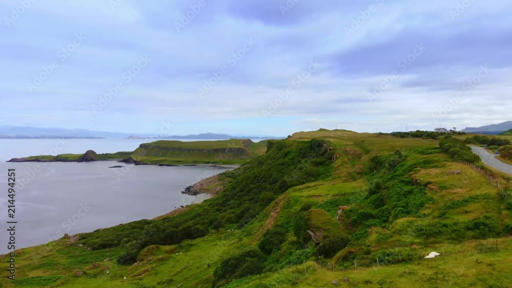 The coastline and cliffs on the Isle of Skye in Scotland The coastline and cliffs on the Isle of Skye in Scotland