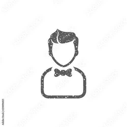 Server rack icon in grunge texture. Vintage style vector illustration.