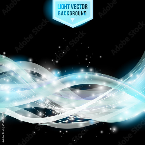 Light blue abstract waves elegant background. Vector design