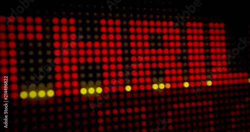 Wallpaper Mural Thriller movie night retro intro illuminated letters on big neon display with large pixels. Animation of bright light text on bulbs display. Entertainment event advertising banner. Torontodigital.ca