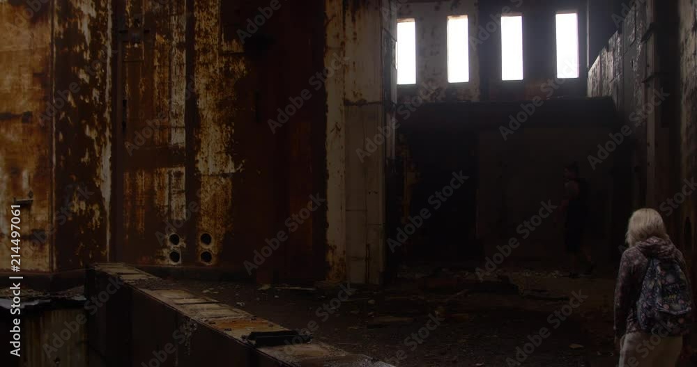 a company of teenagers wanders around an abandoned station a company of teenagers wanders around an abandoned station