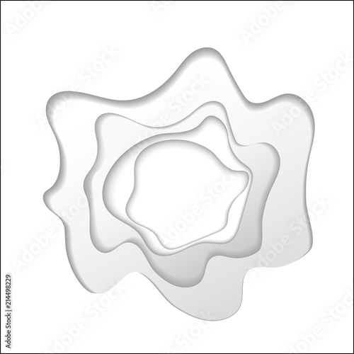 3D abstract background with white paper cut shapes. Vector design layout for business presentations, flyers, posters.