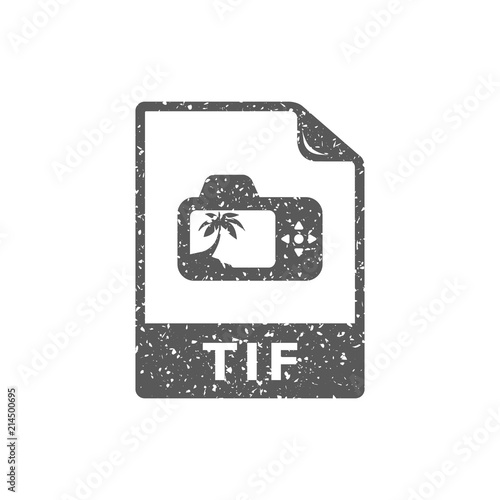TIF file format icon in grunge texture. Vintage style vector illustration.