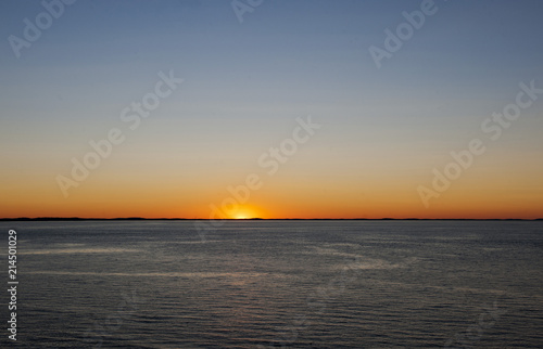 Sonnenuntergang im Halibut Point State Park, Essex County, Nähe Rockport, Cape Ann, Bundesstaat Massachusetts, Neuengland, USA, Vereinigte Staaten, Nordamerika
