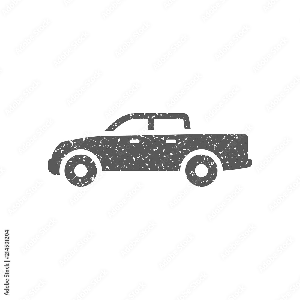 Truck icon in grunge texture. Vintage style vector illustration.