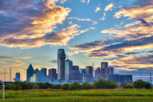 Obraz na płótnie Overview of downtown Dallas w salonie