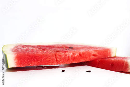 Isolated slices of Watermelon.