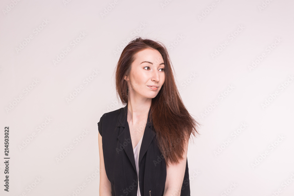 Portrait of young asian woman in black Portrait of young asian woman in black