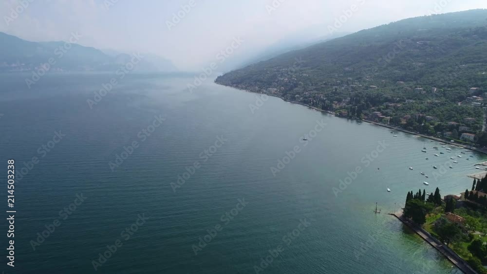 flight over Garda lake in Northen Italy flight over Garda lake in Northen Italy
