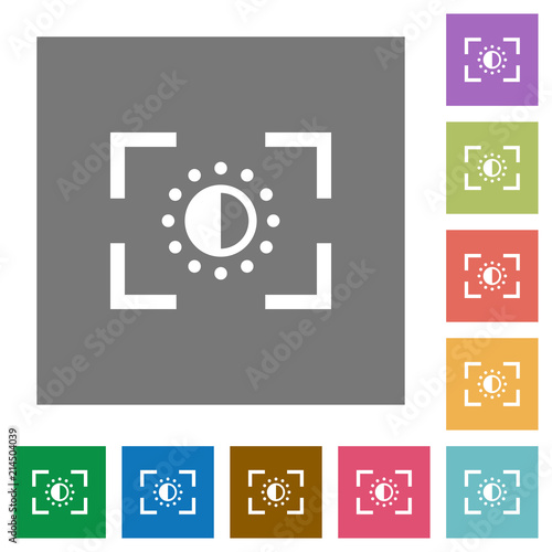 Camera saturation setting square flat icons