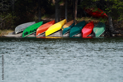 Fototapeta Naklejka Na Ścianę i Meble -  Canoes by the lake
