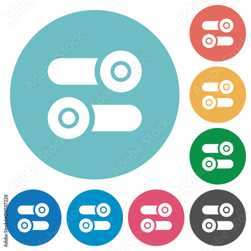 Toggle switches flat round icons