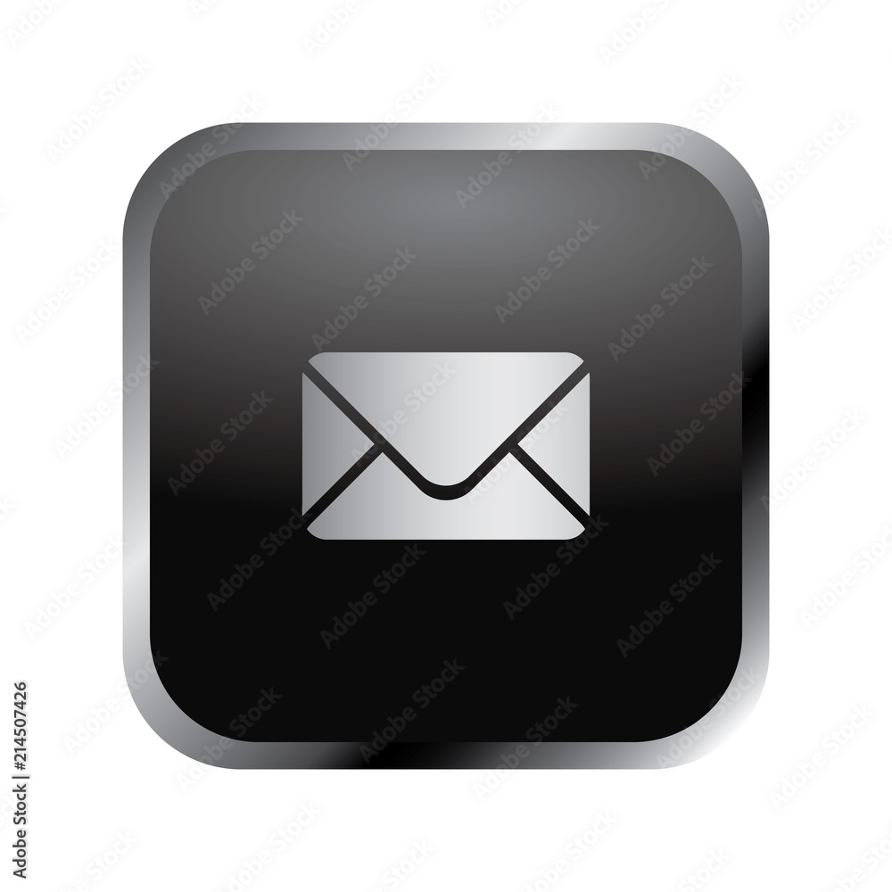 Communication icon: elegant silver envelope icon Communication icon: elegant silver envelope icon