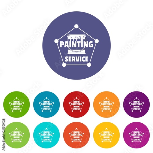 Painting service icons color set vector for any web design on white background