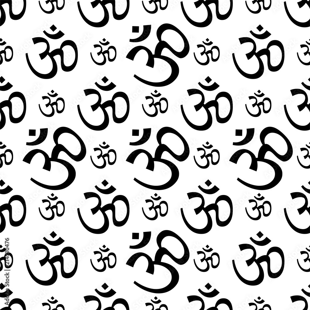 Aum (Om) The Holy Motif Seamless Pattern Aum (Om) The Holy Motif Seamless Pattern
