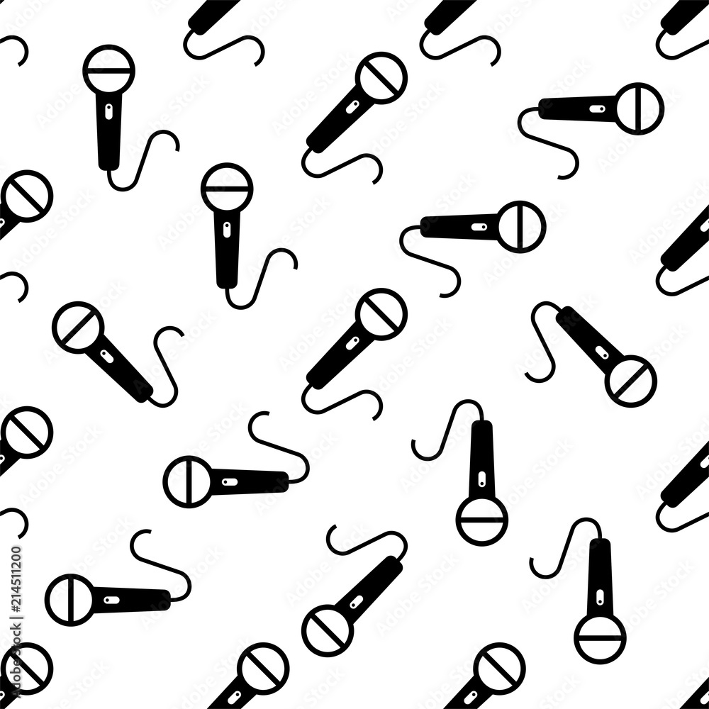 Microphone Icon Seamless Pattern Microphone Icon Seamless Pattern