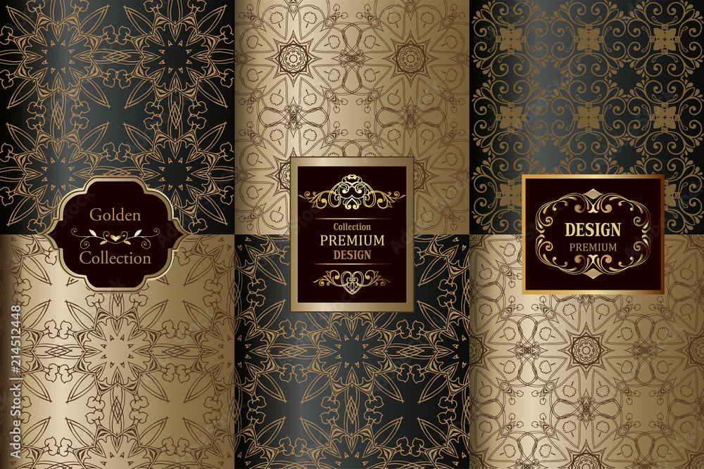 Collection of Luxury Seamless Patterns. Victorian damask ...