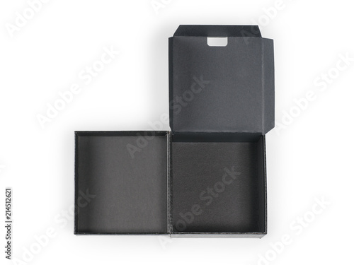 Black cardboard box top vie...