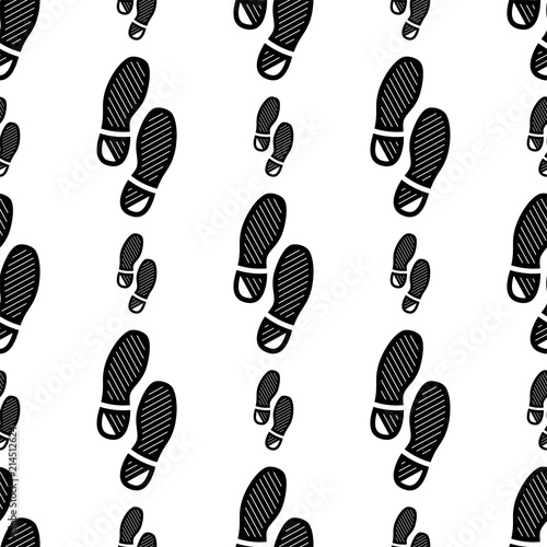 Imprint Soles Shoes Icon Seamless Pattern